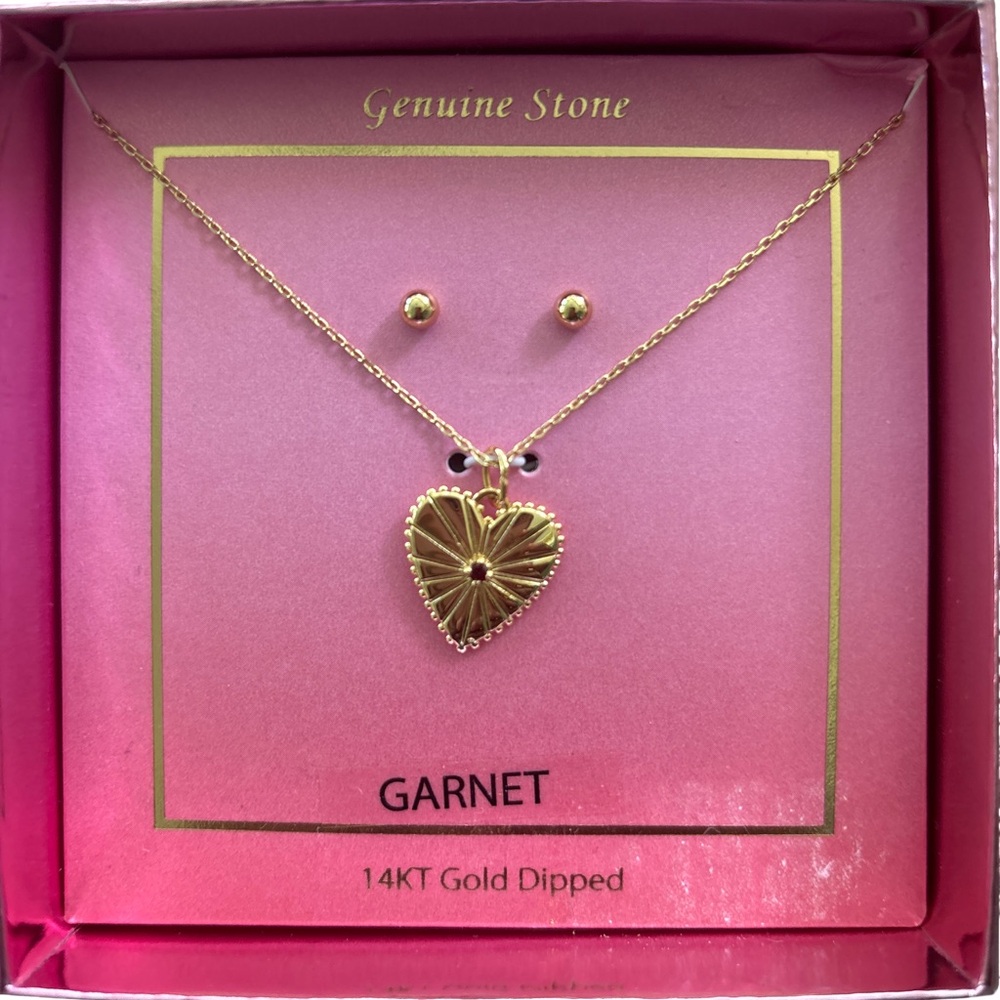 2pc garnet earrings and necklace set.  Free with purchase